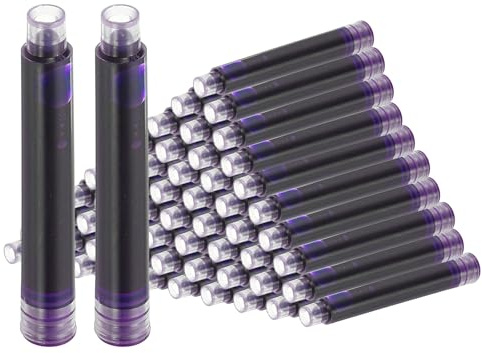 PATIKIL 60Pcs Cartouches D'Encre Pour Stylo Plume, Diamètre Intérieur 3.4mm Recharges Standard Internationales Pour Écriture Professionnelle, Violet