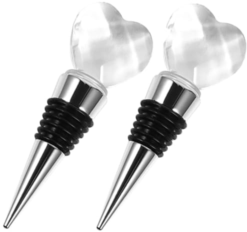 Ipetboom 2pezzi Tappo per Bottiglia di Vino Forma di Cuore Tappo per Bottiglia in Lega Sigillante per Tappi per Vino per Tappi per Bottiglie di Chiusura di Whisky