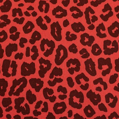MAGAM-Stoffe Leona Leo-Look Baumwollstoff OEKO-TEX Meterware ab 50cm (Koralle burgundy)