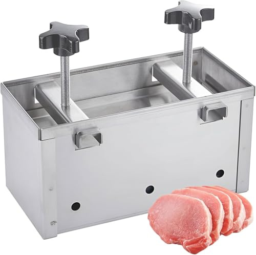 Molde Prensador de Carne Acero Inoxidable 304 - Prensa Hamburguesas con Placa Extraíble y Bandeja Jugos para BBQ, Desmolde Fácil, Múltiples Tamaños (1KG, 2KG, 3KG, 5KG, 10KG),1KG