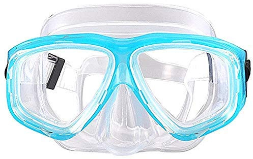 Maschera da snorkeling con correzione diottrica, WOWDECOR Maschera subacquea per adulti e bambini con miopia (Blu marino, -8,0)
