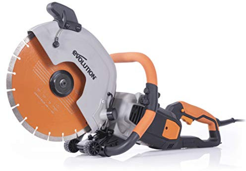 Evolution Power Tools R300DCT+ Concrete Saw - 2400W Motor, No Gas, 115mm Cut, Incl Premium Diamond Blade, 110V, 300mm