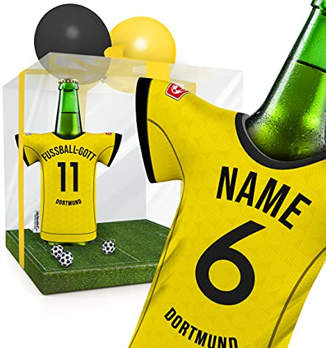 PERSONALISIERT Dortmund Trikot-Kühler Fanartikel Männer | Passend für Dortmund Fan | Mann Freund Opa Bruder Geburtstag Weihnachts-Geschenk Wichtel Präsent Trikotkühler by MYFANSHIRT.com