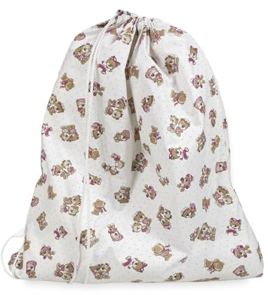 Tex family Sacco Asilo Pierino Misura Grande Maxi cm. 45x60 Disegno Sweet Bear - Rosa