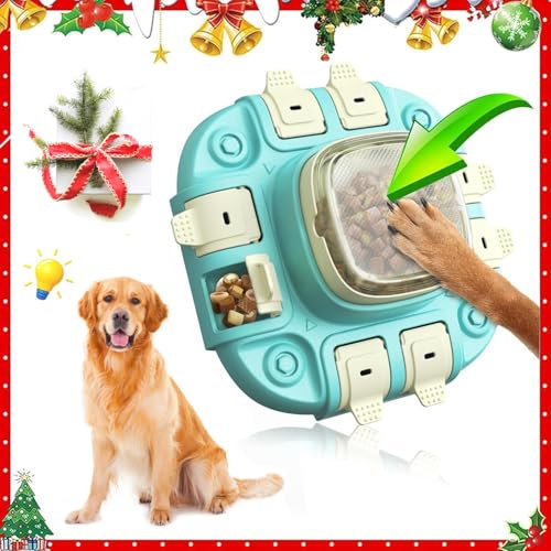 XIUWOUG Hundespielzeug Intelligenz – Langsamer Futterspender, Interaktives Hundespielzeug Gegen Langeweile, Futterball & Intelligenzspielzeug für Große & Mittelgroße Hunde