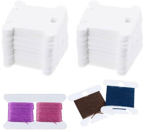 YIIWONI 200 Stück Stickgarn Spulen, Stickgarn Aufbewahrung Card,Plastikseide Bobbins Thread Card,Stickgarn Yarn Winder Für Bastelarbeiten,Nähgarn Aufbewahrung,Stickgarn Spulen Aufbewahrungsbox