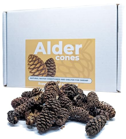 Alder Cones for Shrimp, Snails & Aquariums – Natural Blackwater Tannins for Shrimp, Snails & Fish (30g)