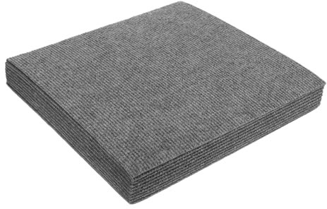 Ciieeo 10 Piezas Losetas de Alfombra Autoadhesivas de Baldosas Antideslizantes Reutilizables de Instalación para Salón Dormitorio y Oficina Suelo Interior Sin Desorden