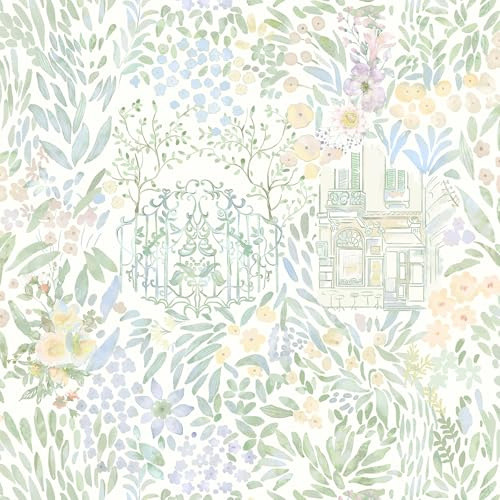 CiCiwind Självhäftande tapet vita blommor tapeter 44 cm × 10 m vattentät möbelfolie vinyl självhäftande självhäftande avtagbar självhäftande tapet självhäftande väggskåp möbler