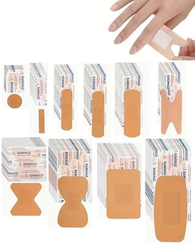 YIPFEN Apósitos Adhesivos 80 Unidades Surtidas en Varias Tallas - Impermeables, Transpirables, sin Látex. Protección Hipoalergénica y Duradera para Familia y Actividades Diarias.