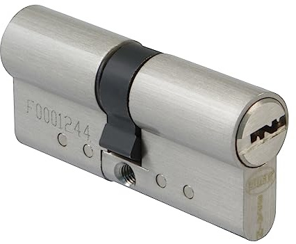 Amig - Säkerhetscylinder - Dörrlås - Dörrsäker och stötsäker - Utdragningssäker och brottsäker cylinder - Inkluderar 5 nycklar - Matt silver - Mått: 80 (30-50) mm