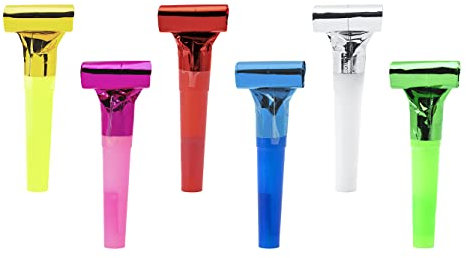 Bunte Partytröten 6er Set - Luftrüssel für Kindergeburtstag - Tischdeko Mitgebsel Gastgeschenk - Partyartikel Faschingsartikel & Geburtstagsdeko