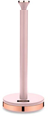Tower T826133PNK Cavaletto Portarotolo da cucina Porta asciugamani con sottotetto morbido, Marshmallow rosa e oro rosa