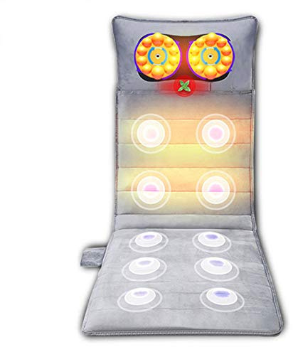 0℃ Outdoor Colchoneta Masaje Terapia Multifuncional Cuerpo Completo Shiatsu Vibrataion Almohadilla con Calefacción Eléctrica, Derretir el Dolor de Espalda, Flexible, Cómodo y Plegable