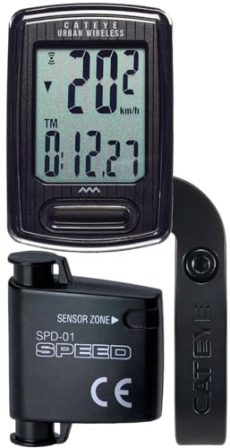 CATEYE Urban Wireless Bike Computer – Analog Speedometer & Odometer with Calorie Tracking, FlexTight™ Mount, Auto Start/Stop, Programmable Odometer & Easy Setup for All Bikes (OF-100)