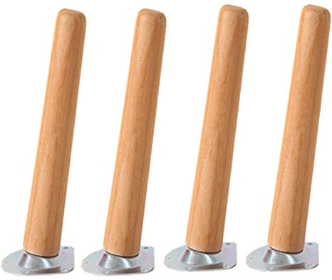 Jolan Möbelbeine Holz 10cm 15cm 20cm 30cm 40cm,Möbelfüsse, Sofabeine Schrankbeine Schräge Tischbeine,Ersatzmöbelfüße,Tischfüße Mit Schrauben,Montageplatten Und Antirutschmatten,Wooden-5cm/1.97in