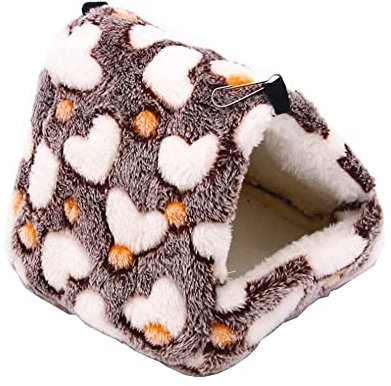 Tucireat Kleintier-Winterhaus Meerschweinchen Haus Kleintierbetten Kleintierhöhle für Chinchilla Hamster Bett Hamsterhaus Kleintiere Kuschelhöhle Warmes Bett Heimhöhle Hamster Haus Hängematte 22x21cm