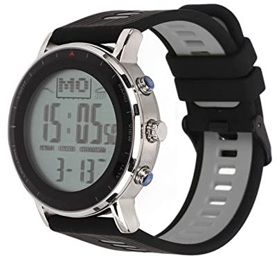 Fockety Digitale Sportuhr, wasserdichte Digitaluhr mit Höhenmesser, Barometer und Thermometer, Multifunktionale Digitale Armbanduhr für Männer und Frauen, Angeln, Wandern, Outdoor-Sport (Schwarzgrau)