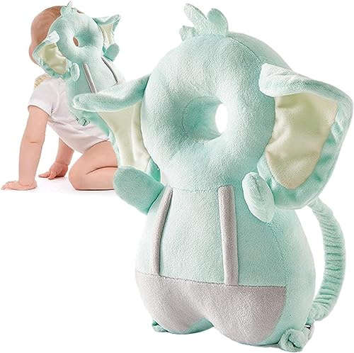 Toddler Baby Head Protection Cushion Backpack,Baby Walker Head Protector Cushion, Adjustable Toddler Head Protective Safety Soft Pads for Crawling and Walking Aged 4-36 Months (Elephant)