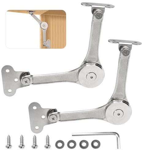 2 supporti pieghevoli con blocco e fermata in qualsiasi angolo, supporto pieghevole con viti e chiave a brugola per porte, mobili da cucina, cassette in legno, letti pieghevoli