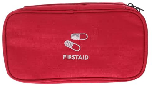 minkissy Erste-Hilfe-Tasche Tragbar Mit Griff Notfall Vorratsbehälter Aus Oxford Für Reisen Camping Und Zuhause Rot
