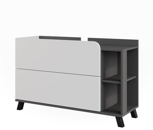 Vicco Mueble bajo Lavabo Karen, Antracita/Blanco, 100 x 65 cm con 2 cajones