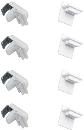 GARDINIA Set Plissee-Klemmträger und -Klebeträger Concept, Ersatzteile für Concept Plissees und Wabenplissees, Ohne Bohren, Verstellbar, Sichtschutz, Blendschutz, Metall/Kunststoff, Weiß, je 4 Stück