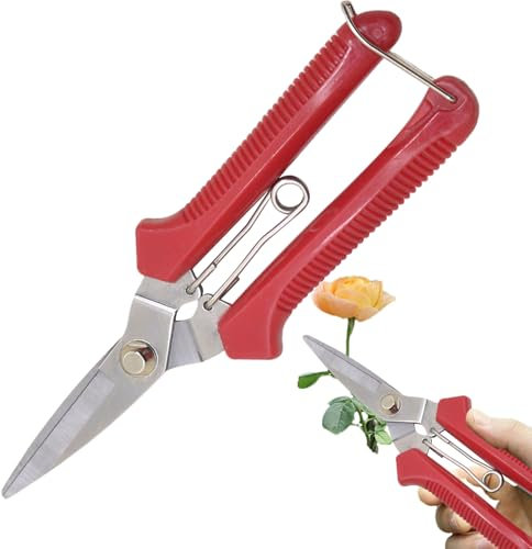 yanzisura Tijeras de Jardinería, Recortadoras de Plantas de Interior Resistentes, Podadoras de Jardín Ergonómicas Antioxido, Tijeras de Precisión para Bonsáis y Setos