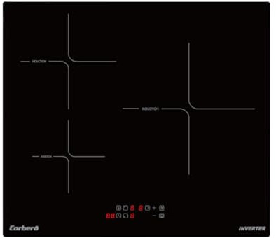 Corberó - Placa de Inducción | CCIM3362 | 60cm | 3 Zonas | 6200W | Zona Gigante 29 cm | Control Táctil | Booster | Tecnologia inverter | Negro |