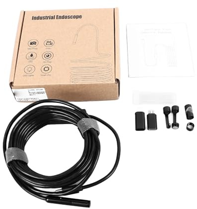 Endoskopkamera med ljus 5MP HD IP67 vattentät avloppsinspektion Ormboreskop 5 meter högupplöst manuellt fokus för bilmotor Rörledning Husinspektion PVC Koppar 16,4 fot