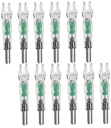 CAKEEYUM LED flèche encoches en Plastique Lumineux tir à l'arc encoches éclairées flèche Arc Queue 12 pièces Couleur aléatoire éclairée pour flèches flèches Coups