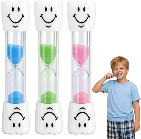 Orologio da denti per bambini, con clessidra, 3 minuti, timer da 3 minuti, ideale per lavarsi i denti, semplice, per bambini, aula e casa, robusto, favorisce una pulizia accurata