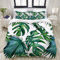 SnowXXL Bettwäsche-Set, Mikrofaser,Palm Monstera Nahtloses Muster. Grüner weißer tropischer Sommer-Hintergrund,1 Bettbezug 135 x 200cm + 2 Kopfkissenbezug 80x80cm