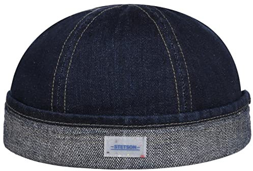 Stetson Sustainable Denim Dockermütze Herren Baumwolle Ramie Made in The EU Umschlag Frühjahr Sommer Denim L (58-59 cm)