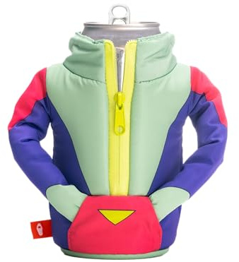 Puffin - The Miller Ski Jacket - Insulated Tall Can & Bottle Cooler I Beer Bottle & Soda Can Insulator, Keep Drinks and Beverages Cold - Cyan