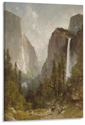 PURRCOCO Poster imprimé sur toile de peintre de Thomas Hill - Décoration moderne pour chambre à coucher - Voile de mariée - 20 x 30 cm