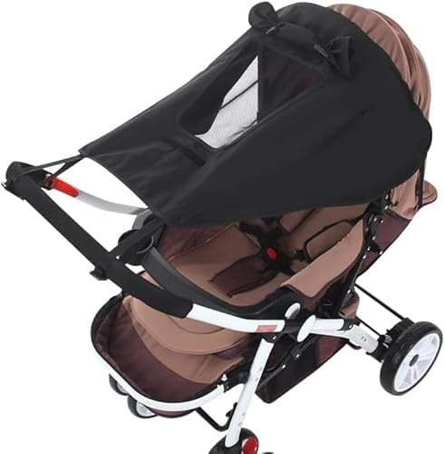 Parasol para cochecito, protección UV UPF 50+ con transparencia, cubierta universal para cochecito de bebé, extensor de sombra para cochecito de bebé, accesorios de protección solar transpirable para