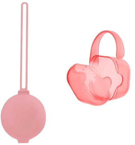 DHWEKU 2 Stück Silikon Schnullerbox Mädchen Junge Rosa Schnullerbox,BPA-Freiem Silikon Schnullerhalter Aufbewahrung,Wasserdicht Schnullerhalter Schnullerbox für Wickelrucksack