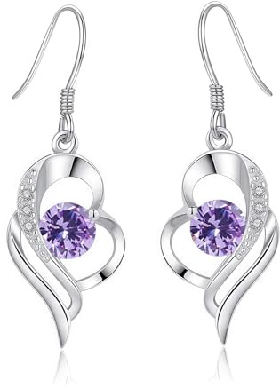 Kamise Ensemble de Parure Femme en Argent fin 925 avec Zircone Cubique, Boucles d'oreilles Collier en Forme de Coeur Hypoallergénique, Mariage Anniversaire la Fête des Mères Cadeau pour Femme Fille