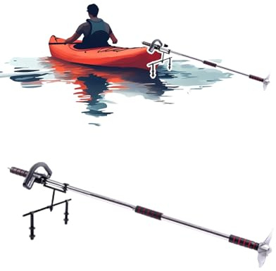 Motore Fuoribordo Batteria per Barca da Pesca con Motore Elettrico, Motore Fuoribordo Elettrico per Paddle Board, Pagaia di Emergenza Portatile per Kayak(With Bracket,L-125cm(49 1/4))