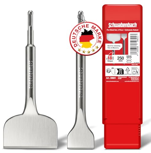 SCHWABENBACH® Sds Plus - Scalpello per piastrelle, 2 pezzi, lunghezza 250 mm