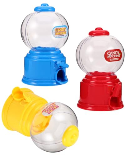 POPETPOP 3 Piezas Mini Dispensador de Dulces de Plástico para Fiestas y Cumpleaños, Máquina Expendedora Portátil Diseño Único y Funcionamiento Fiable