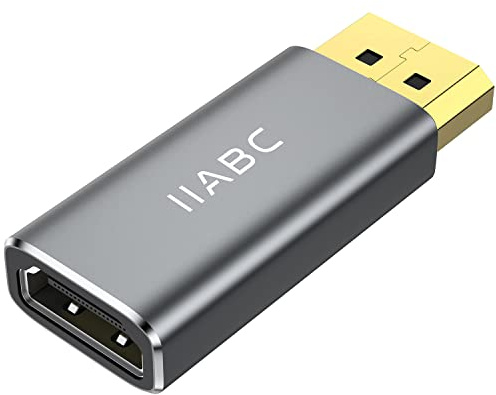 Displayport till HDMI-adapter, IIABC 4K 24K guldpläterad displayport DP till HDMI honomvandlare, enkelriktad displayport till HDMI-omvandlare kompatibel med Lenovo, HP, Dell och mer – grå