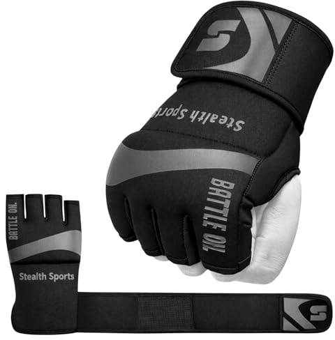 Guantes Interiores de Boxeo, envolturas de Gel Acolchadas de Neopreno, protección de Manos para Golpear, MMA, Artes Marciales, Muay Thai, Debajo de Las Manoplas (S)