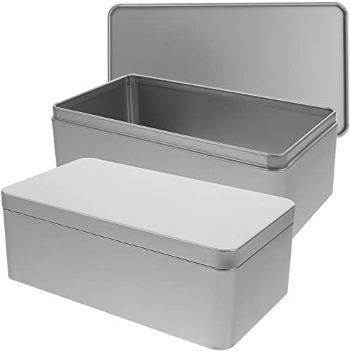Zerodeko Boîtes Métalliques Vides Boîte avec Couvercle 2Pcs Boîtes De Conserve De Biscuits en Fer Conteneur De Stockage pour Pâques Friandises Cadeaux Bougie Faveurs Et Artisanat