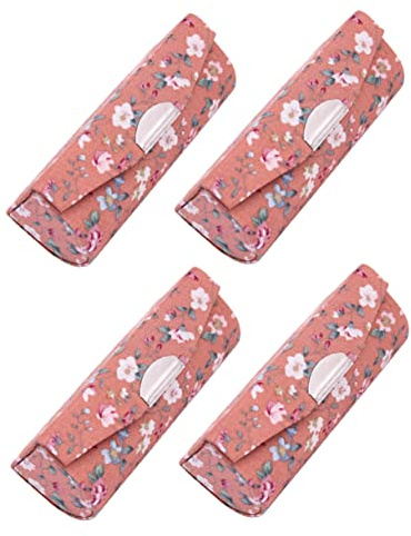 minkissy 4piezas Caja De Lápiz Labial Floral para Labiales Incluye Soporte para Labiales y Espejo Caja De Cosméticos Portátil para Bálsamo Labial