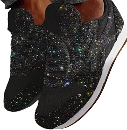 tinbarry Baskets à Paillettes pour Femmes, Baskets à Paillettes pour Femmes, Chaussures de Sport à Enfiler, Chaussures de Course, Chaussures pour Femmes, Chaussures de Marche en Toile
