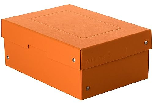 Original Falken PureBox Pastell. Made in Germany. 100 mm hoch DIN A5 orange. Aufbewahrungsbox mit Deckel aus stabilem Karton Vegan Geschenkbox Transportbox Schachtel Allzweckbox