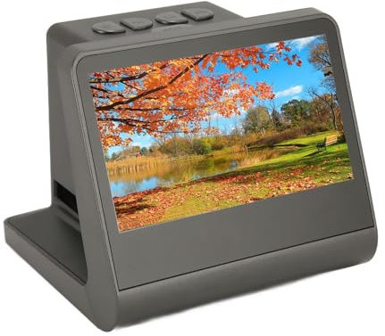 Film- und Diascanner mit Großem 5 Zoll HD Bildschirm, Digitaler Filmscanner, Konvertiert 135, 126, 110, Super 8 Filmnegative und Dias in JPEG Digitalfotos (EU-Stecker)