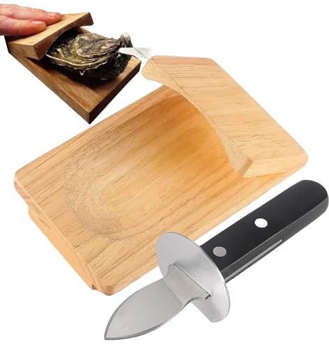 Eteslot Oyster Clamp, Abre Ostras, Abridor De Ostras Profesional, Abre Ostras, Soporte para Abrir Ostras, Abrazadera para Descascarar Ostras Wooden